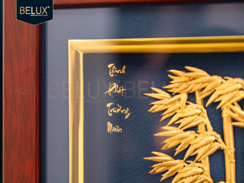 Tranh Tre Xanh Việt Nam Dát Vàng Kt 20x20cm